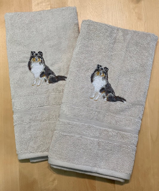 Handduk i frotté Shetland Sheepdog 50x70 2-pack